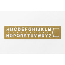 Load image into Gallery viewer, Traveler's Company Brass Template Bookmark Alphabet