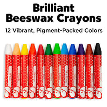 Load image into Gallery viewer, 12 Brilliant Beeswax Crayons in Storage Case for Kids
