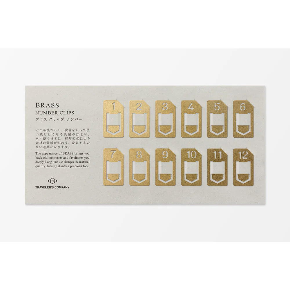 Traveler's Company Brass Clips Number