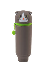 Load image into Gallery viewer, PuniLabo Stand Up Pen Case: Gray Cat
